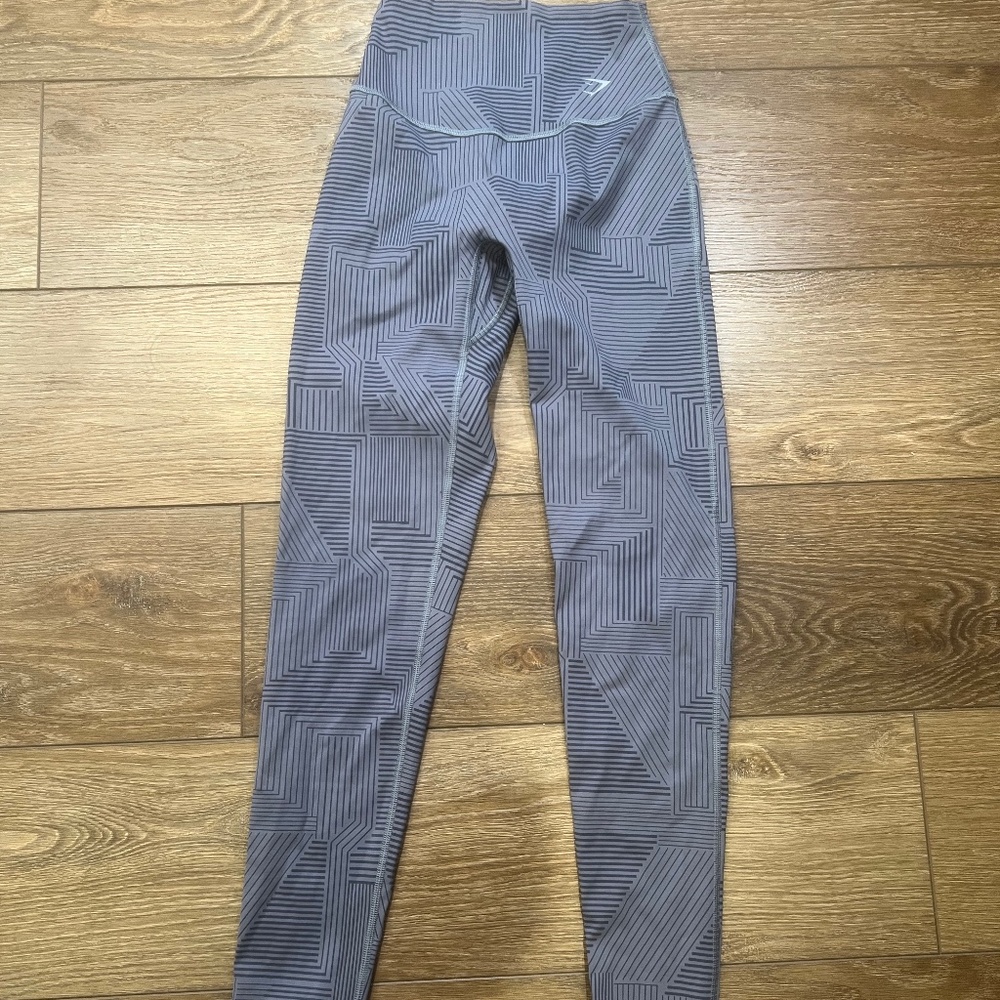 Gymshark Elevate Women's Leggings, Evening Blue, Print, High Waist Sz XS